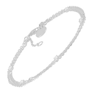 Silpada 'Geminate' Sterling Silver White Cubic Zirconia Chain Bracelet, 7" + 1" - 1 of 4