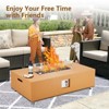 Rectangular Propane Fire Pit Table, Certified,50,000 BTU Outdoor Fireplace with Wind Guard Glass, Lid £¦ Waterproof Cover for Backyard,Garden - 3 of 4