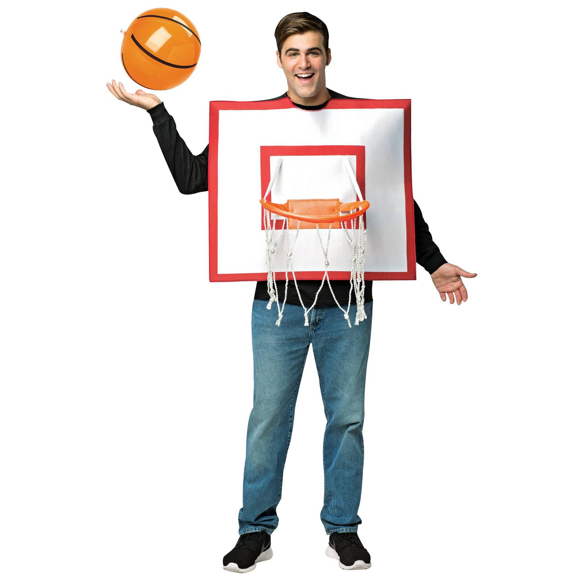 Imposta Costumes Adult Basketball Hoop and Ball Costume Bodysuit White One Size