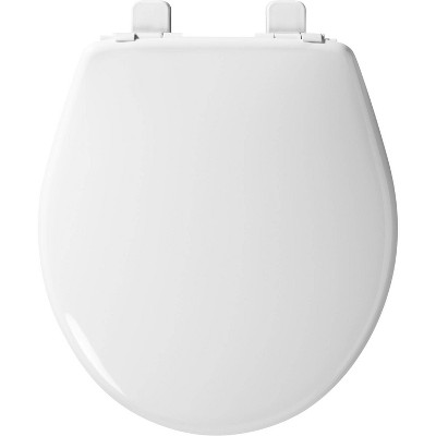 White Plastic Round Toilet Seat with Built-In Potty Training