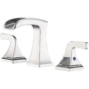BWE 8 in. Widespread 2-Handle Waterfall Bathroom Sink Faucet in Polished Chrome - 1 of 4