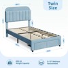 Twin Velvet Upholstered Platform Bed Frame with Storage Headboard and Drawer, No Box Spring Needed, Easy Assembly, Noise-Free - 2 of 4