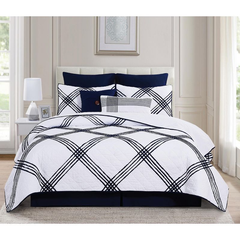 C&F Home Davey Blue Cotton Quilt Set  - Reversible and Machine Washable, 2 of 10