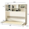 NicBex Twin Size Murphy Bed Wooden Bed Frame Morden Hideaway Wall Bed with 6 Open Shelves for Guest Room, White - 2 of 4