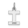 Black Bow Jewelry 14k White Gold, Amanda Collection, Small Block Style Initial I Pendant - 3 of 4