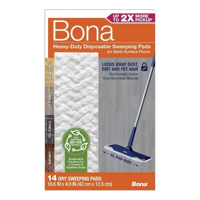 Bona Heavy Duty Multi-Surface Dry Cloth Refills for Floor Sweeping and Cleaning - 14ct