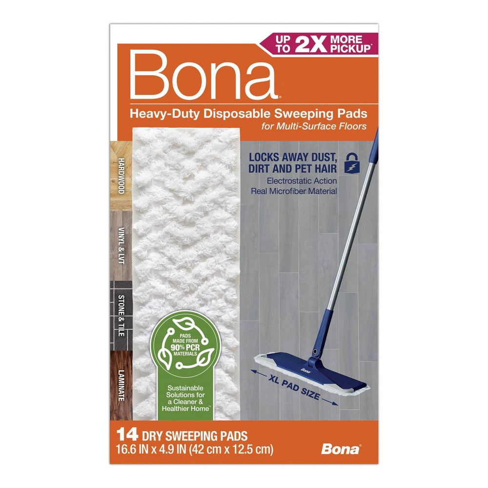 Photos - Garden & Outdoor Decoration Bona Heavy Duty Multi-Surface Dry Cloth Refills for Floor Sweeping and Cleaning - 14ct 