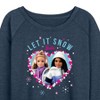 Women's - Barbie - Holidays & Christmas Lightweight French Terry Wide Neck Long Sleeve Shirt - 2 of 4
