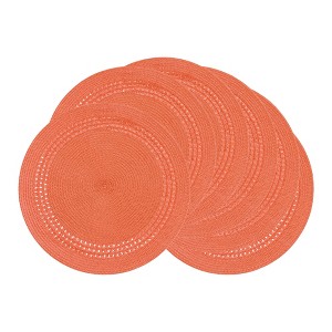 REGALWOVEN Farmhouse Round Placemats Set of 6 Woven Placemats for Dining Table Decor - 1 of 4