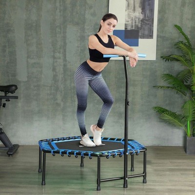 Resenkos 45" Quiet Bungee Jump Rebounder with LED Lights for Exercise - Blue