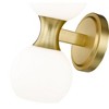 Artemis 2-Light Wall Sconce - Mid-Century Modern Design with Opal Glass Shades - 3 of 4