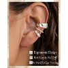 14K gold-plated ear clip set, exquisite clip-on ear cuffs, fashionable, fade-resistant, hypoallergenic jewelry gift. - 2 of 4