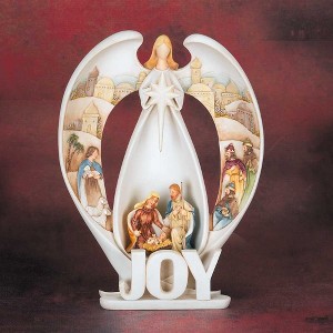 Dicksons Joy Angel Winter White 7 inch Resin Stone Christmas Collectible Figurine - 1 of 1