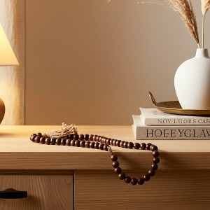 Sagebrook Home Wooden Beaded Garland - Contemporary 30" Mango Wood Home Decor Beaded Accent - 1 of 4