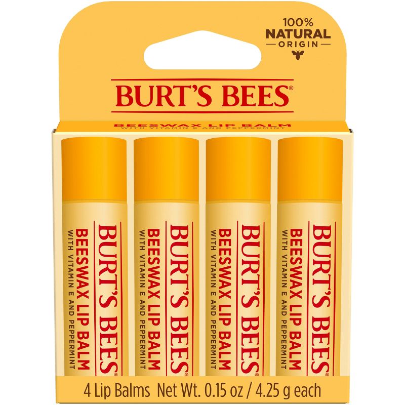 Burt&#39;s Bees Lip Balm - Beeswax - 4ct/0.6oz, 5 of 21