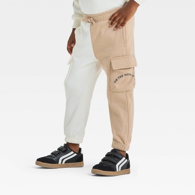 Image of Grayson Mini Toddler Boys' Colorblock Fleece Pull-On Cargo Jogger Pants - Brown 18M