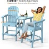 VINGLI Tall Adirondack Chairs Set of 2 with Removable Double Connecting Trays, HDPE Adirondack Bar Stools Poly Deck Chairs - 3 of 4