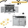 Cat Litter Box Enclosure Cat Litter Box Furniture with Hidden Plug 2 Doors Hidden Cat Litter Box Furniture Multi-Functional Storage Cat House - 2 of 4
