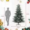 Lighted Aspen Fir Christmas Tree,Flocked Green with Warm White & Twinkle Lights for Indoor,Outdoor, Holiday Décor, Metal Hinges, Foldable Base, - 3 of 4