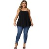 Agnes Orinda Women's Plus Size Sleeveless Adjustable Strap Pleated Elegant Basic Casual Packs Camisoles - image 3 of 4