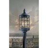 Minka Lavery Rustic Outdoor Post Light Fixture Textured Black Power Coat 22 3/4" Champagne Hammered Glass for Exterior Barn House - 4 of 4