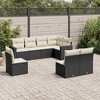 vidaXL 8 Piece Patio Sofa Set with Cushions Black and Cream - Without Table - 2 of 4
