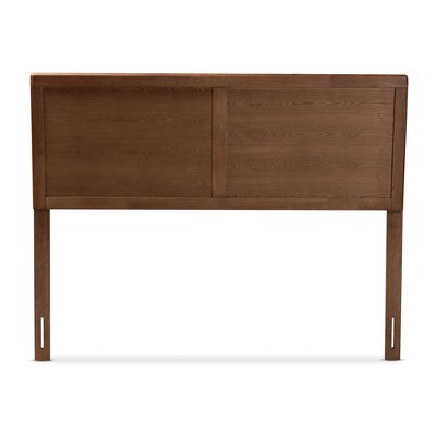Walnut Brown Queen Size Wood Headboard