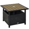 Syemin Patio Side Table, 2-Tier Outdoor Coffee Table, Patio Furniture for Drinks, Dining, Games, Storage, Black, 21.75"*21.75"*18" - 2 of 4