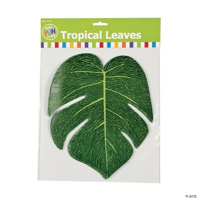 Green Polyester Tropical Party Centerpiece Leaves Pack