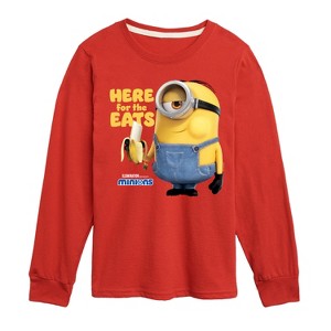 Boys' - Despicable Me Minions - Only Here For The Eats Long Sleeve Graphic T-Shirt - 1 of 4