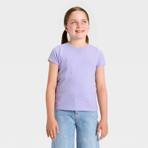 Girls' Short Sleeve Solid T-Shirt - Cat & Jack™ - 1 of 3