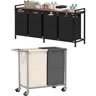 Heybly Laundry Basket,3 x 18.5 Gal Laundry Separator Hamper with Heavy Duty Rolling Wheels