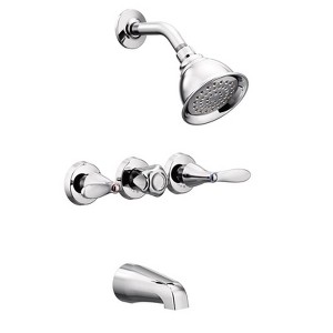 Moen Adler 3-Handle Chrome Tub and Shower Faucet - 1 of 1