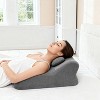 Mocamel Ergonomic Bed Pillow for Spinal Posture Support,Multi-Functional Design for Reading, Neck Pain Relief & Full-Body Comfort,Gray - 2 of 4