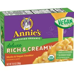 Annie's Organic Deluxe Rich & Creamy Shells & Vegan Cheddar Macaroni & Cheese - 10.8oz
