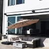 PURPLE LEAF 10/11/12/13ft Outdoor Patio Cantilever Umbrella with Base Offset Umbrella 360 Degree Rotation Round Umbrella for Deck Pool Garden - 3 of 4