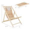 Costway Patio Outdoor Adjustable Folding Wood Sling Chair Reclining Lounge Assembly Free - 3 of 4