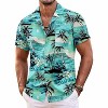 COOFANDY Hawaiian Shirt Short Sleeve Button Down Shirts Camp Collar Shirt - 3 of 4