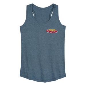 Women's - Marvel - Spiderman Editorial Logo Graphic Racerback Tank - 1 of 4
