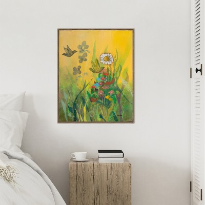 Waking Up with Sunshine Scenic Landscape Canvas Print with Bronze Frame