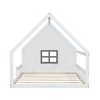 Lyngins Full Size Wood House Bed Frame with Fence, Window & LED Lights, Playful Kids' Floor Bed Frame, Sturdy Pine Wood Toddler Bed - 4 of 4