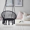 DSVIMOY Patio Hammock Swing Chair, Max 330 Lbs Hanging Cotton Rope Hammock Swing Chair for Indoor and Outdoor, Black, 31.5"*23.6"*47.2" - 4 of 4