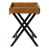 Kate and Laurel Bayville Square Wood Tray Table, 17x17x24, Brown - 3 of 4