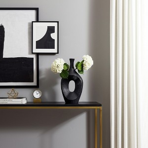 Modern Decorative Ceramic Vase - Accent for Home, Office & Living Room - Stylish Tabletop Centerpiece for Floral Arrangements - 1 of 4
