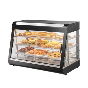 VEVOR 3-Tier Commercial Food Warmer Display, 1500W Food Display Warmer with Light, Adjustable Shelf and Temperature Display, Steam Heating, 130L - 1 of 4