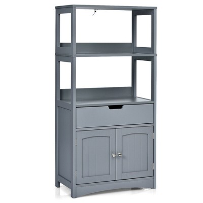 Costway Bathroom Storage Cabinet Floor Cabinet W/drawer Shelf Cupboard ...