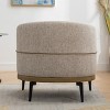 KTMBDW Modern Barrel Fabric Chair, Upholstered Club Accent Chair, Round Armchair for Living Room, Bedroom, Reading Room - 3 of 4
