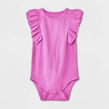 Baby Girls' Ribbed Ruffle Tank Bodysuit - Cat & Jack™