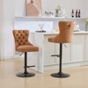Sapphtopaz Set of 2 Swivel Bar Stools High Chairs with Tufted Back Adjusatble Height 27"-35" Barstools for Kitchen, Living Room - 4 of 4