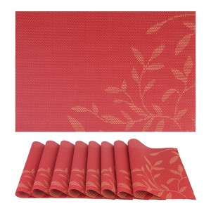 REGALWOVEN Farmhouse Placemats Set of 8 Woven Placemats for Dining Table Decor Indoor Washable Kitchen Table Mat - 1 of 4